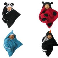 baby wrap kuscheliger schlafsack - strampelsack  aus fleece " teufelchen " in sternenform Bild 8