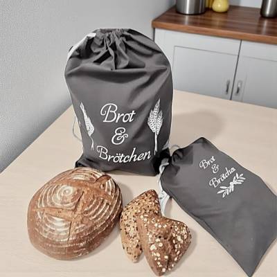 Brot- und Brötchenbeutel aus Baumwolle mit Zugband