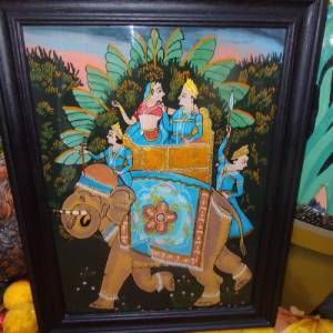 Indien handgemalte Bilder Krishna indische Götter Hindu Hinduism Asien Bild 2