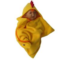baby wrap kuscheliger schlafsack - strampelsack  aus fleece " küken " in sternenform Bild 1