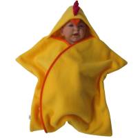 baby wrap kuscheliger schlafsack - strampelsack  aus fleece " küken " in sternenform Bild 2