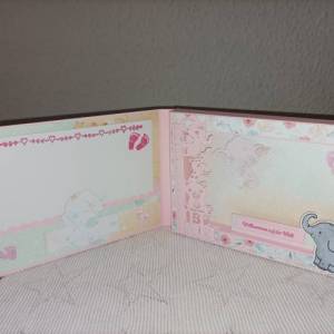 Geschenk Geburt Baby Mädchen Gutscheinverpackung Shadow Box handgemacht Bild 2