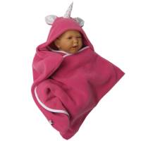 baby wrap kuscheliger schlafsack - strampelsack  aus fleece " einhorn " in sternenform Bild 1