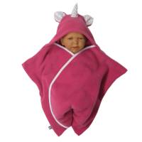 baby wrap kuscheliger schlafsack - strampelsack  aus fleece " einhorn " in sternenform Bild 2