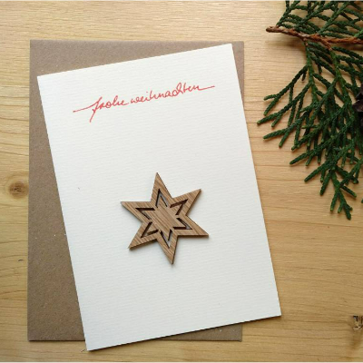 Weihnachtskarte "Holzstern"