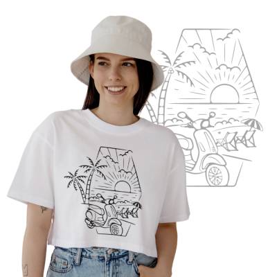 "Motorroller #2" SVG Motorrad Strand maritim Meer