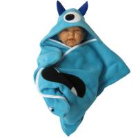 baby wrap kuscheliger schlafsack - strampelsack  aus fleece " monster " in sternenform Bild 1