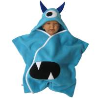 baby wrap kuscheliger schlafsack - strampelsack  aus fleece " monster " in sternenform Bild 2