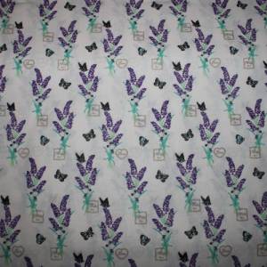 11,50 EUR/m Baumwollstoff Lavendel Schmetterlinge auf weiß Webware 100% Baumwolle Bild 2