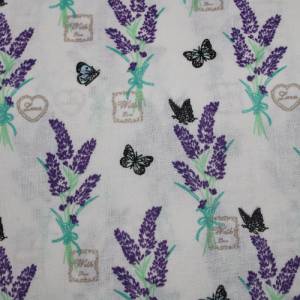 11,50 EUR/m Baumwollstoff Lavendel Schmetterlinge auf weiß Webware 100% Baumwolle Bild 3