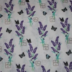 11,50 EUR/m Baumwollstoff Lavendel Schmetterlinge auf weiß Webware 100% Baumwolle Bild 6