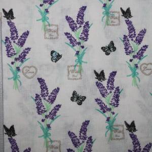 11,50 EUR/m Baumwollstoff Lavendel Schmetterlinge auf weiß Webware 100% Baumwolle Bild 7