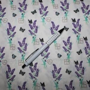 11,50 EUR/m Baumwollstoff Lavendel Schmetterlinge auf weiß Webware 100% Baumwolle Bild 8