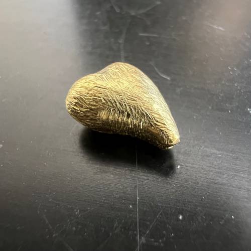 Herz aus vergoldetem 925er Silber, gebürstet - B52