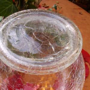 Glasschüssel Deckel Glas Schüssel Bowle mundgeblasen Eisglas Krakelee Vintage Mid Century Bild 4
