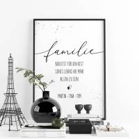 Poster "Familie" personalisiert mit Namen für Familien • Geschenk zur Hochzeit oder Geburt Bild 4