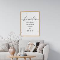 Poster "Familie" personalisiert mit Namen für Familien • Geschenk zur Hochzeit oder Geburt Bild 5