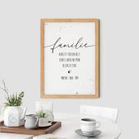 Poster "Familie" personalisiert mit Namen für Familien • Geschenk zur Hochzeit oder Geburt Bild 7