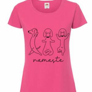 T-Shirt Damen- Shirt Damen mit einzigartigen Prints aus Baumwolle ,,Hunde Yoga'' Bild 2