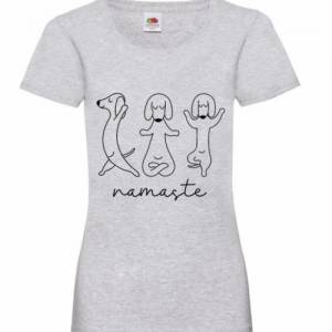 T-Shirt Damen- Shirt Damen mit einzigartigen Prints aus Baumwolle ,,Hunde Yoga'' Bild 3