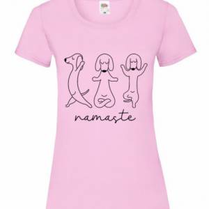 T-Shirt Damen- Shirt Damen mit einzigartigen Prints aus Baumwolle ,,Hunde Yoga'' Bild 4