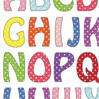 Notizheftchen Alphabet, DIN A6 Notizheft liniert, Vokabelheft, Paperback mit Softcover und farbig-gepunkteten Buchstaben Bild 1