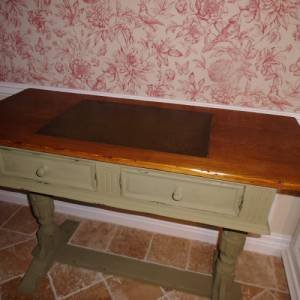 Antiker Schreibtisch Sekretär Wandtisch Tisch Konsole England Eiche massiv Bild 3