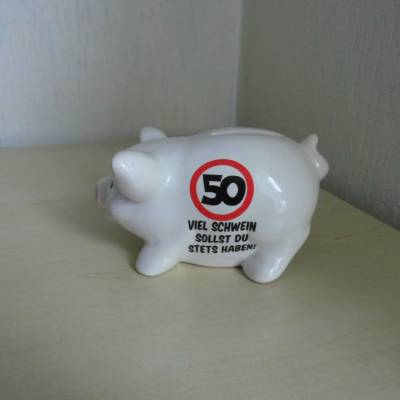 Geldgeschenk Sparschwein zum 50. Geburtstag für den Mann - Geschenkidee
