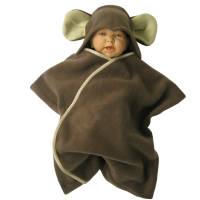 baby wrap kuscheliger schlafsack - strampelsack  aus fleece " affe " in sternenform Bild 2