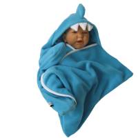 baby wrap kuscheliger schlafsack - strampelsack  aus fleece " hai " in sternenform Bild 1