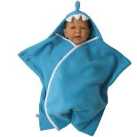 baby wrap kuscheliger schlafsack - strampelsack  aus fleece " hai " in sternenform Bild 2