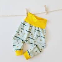 Baby-Pumphose 62 • 80 Jersey Kroko-Parade Bündchen Gelb Bild 1