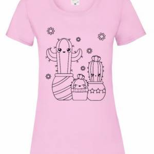 T-Shirt Damen- Shirt Damen mit einzigartigen Prints aus Baumwolle ,,Kaktus'' Bild 4