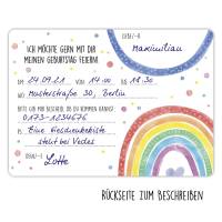 12 Einladungskarten zum Kindergeburtstag mit gestalteten Versandhüllen - Motiv Regenbogen Bild 3