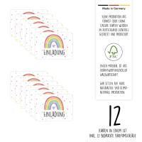 12 Einladungskarten zum Kindergeburtstag mit gestalteten Versandhüllen - Motiv Regenbogen Bild 7