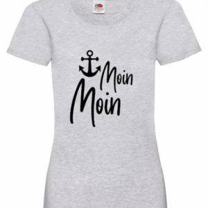 T-Shirt Damen- Shirt Damen mit einzigartigen Prints aus Baumwolle ,,Moin Moin'' Bild 2