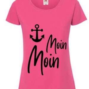 T-Shirt Damen- Shirt Damen mit einzigartigen Prints aus Baumwolle ,,Moin Moin'' Bild 4