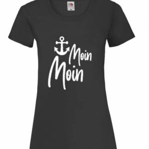 T-Shirt Damen- Shirt Damen mit einzigartigen Prints aus Baumwolle ,,Moin Moin'' Bild 5