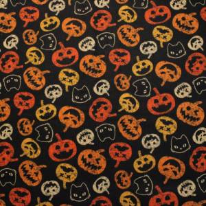 12,60 EUR/m Baumwollstoff Malefice Halloween Kürbis auf schwarz Webware 100% Baumwolle Bild 3