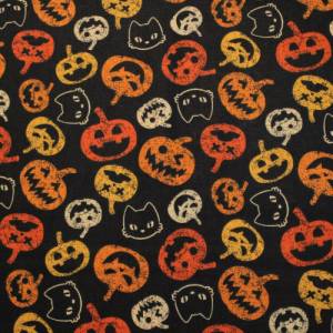 12,60 EUR/m Baumwollstoff Malefice Halloween Kürbis auf schwarz Webware 100% Baumwolle Bild 5
