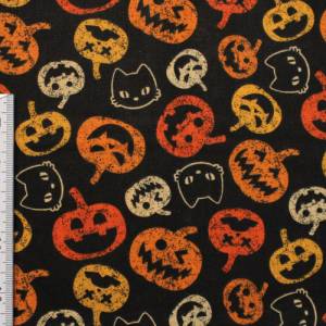 12,60 EUR/m Baumwollstoff Malefice Halloween Kürbis auf schwarz Webware 100% Baumwolle Bild 6
