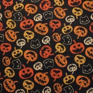 12,60 EUR/m Baumwollstoff Malefice Halloween Kürbis auf schwarz Webware 100% Baumwolle Bild 7