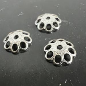 2 x filigrane Perlen Endkappen aus 925-Silber, 7 mm - D55 Bild 1