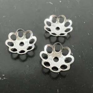 2 x filigrane Perlen Endkappen aus 925-Silber, 7 mm - D55 Bild 2