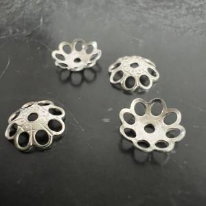 2 x filigrane Perlen Endkappen aus 925-Silber, 7 mm - D55 Bild 5