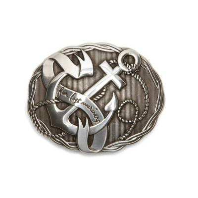 Maritime Anker-Gürtelschließe mit Inschrift, für Wechselgürtel