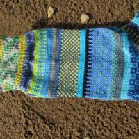Bunte Socken Gr. 43/44 - gestrickte Socken in nordischen Fair Isle Mustern Bild 3