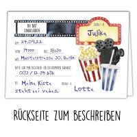 6 Einladungskarten-Sets zum Basteln – Kino-Einladung – Einladung zum Geburtstag Bild 5