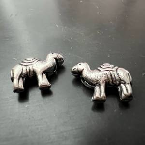 4 x versilberte Kupfer Kamele, geschwärzt, 16 x 12 mm - E10 Bild 4