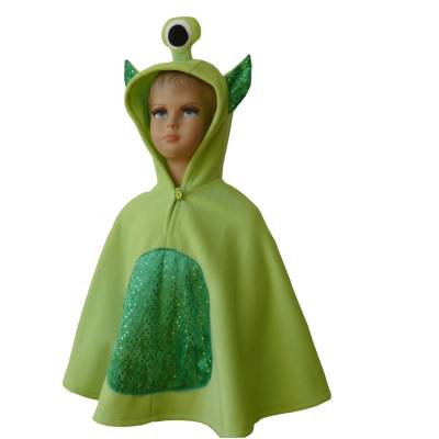 alien grün halloween fasching kostüm cape poncho für kleinkinder